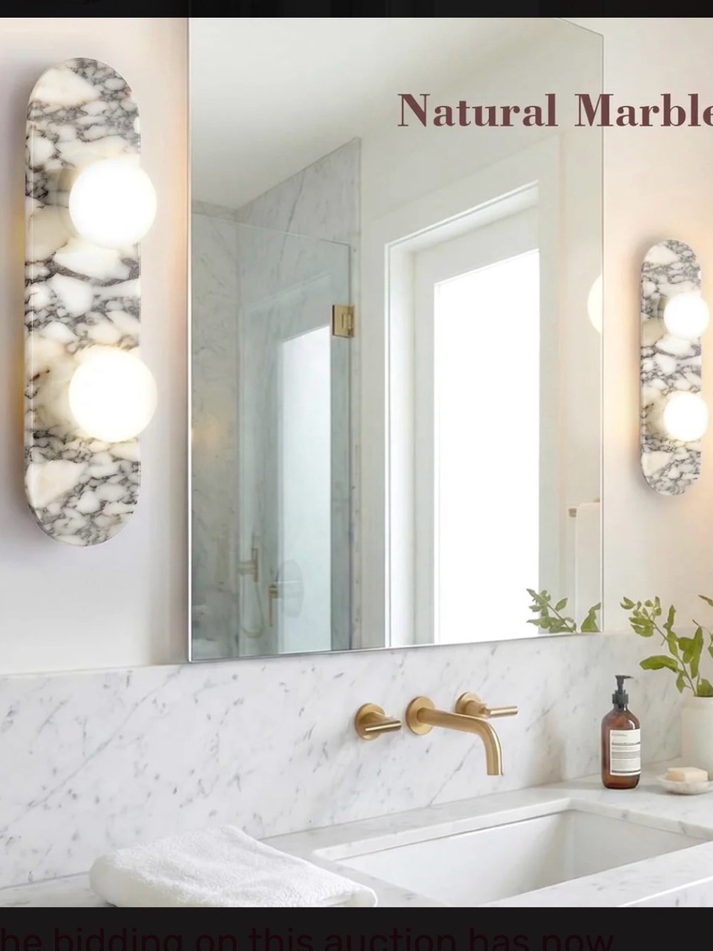 Solid natural marble light
